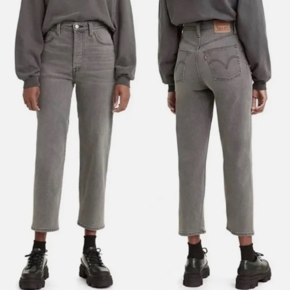 Levi's Denim - Levi’s Ribcage Straight Ankle Jeans Gray size 25